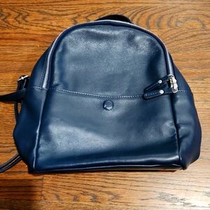 Coach and Four navy leather backpack